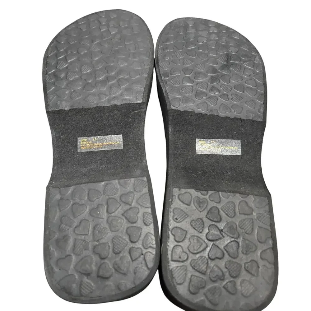 Brighton Breeze Platform Flip Flops Butterflies & Daisies NEW Size 10 #939 - Picture 9 of 10